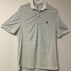 Dry fit polo Ralph Lauren. Polo classic fit white with green and blue stripes S